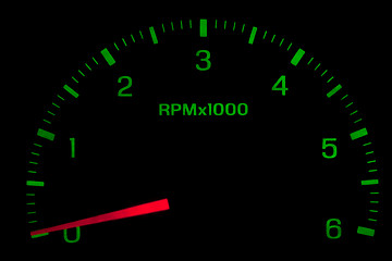 Image showing Speedometer on black isolated