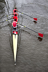 Image showing Coxed four from above