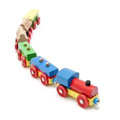 Image showing Wooden toy train