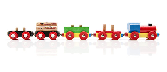 Image showing Wooden toy train