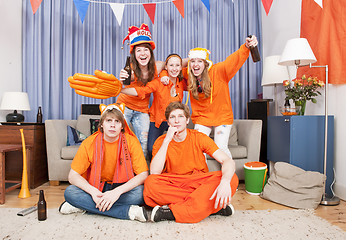 Image showing Soccer women cheering