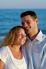 Image showing Happy young couple at beach