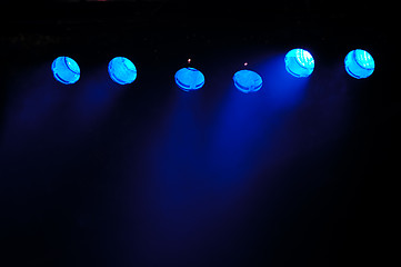 Image showing Blue spotlights