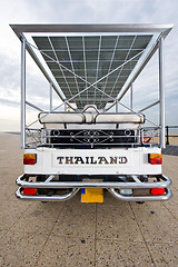 Image showing Rear of a solar powered tuc tuc