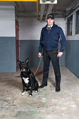 Image showing Policeman and K9 unit