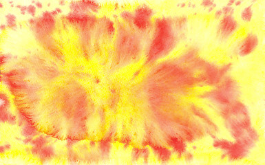 Image showing Yellow and red aquarelle