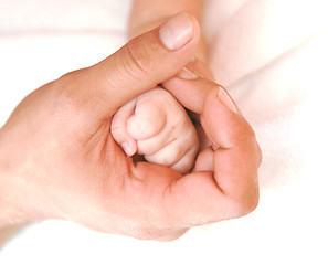 Image showing Father's and baby's hands 