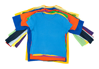 Image showing Multicolored clothes pile