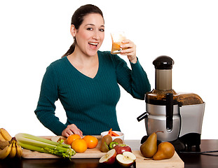 Image showing Freshly squeezed organic fruit juice