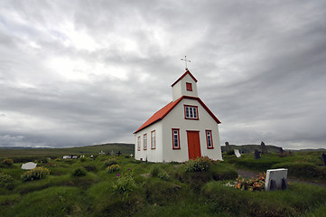 Image showing Icelandic Church and graveyard