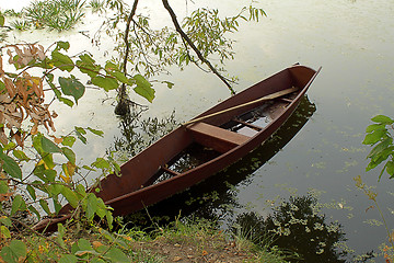 Image showing Old wooden boat