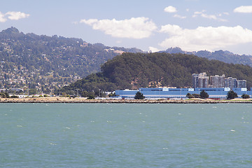 Image showing Town on the hill near the coast