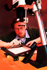 Image showing Adjusting the easel