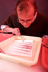 Image showing Examining a print