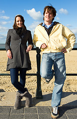 Image showing Woman and man on beach