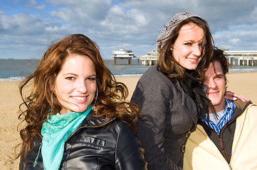 Image showing Friends on the beach