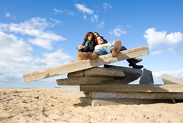 Image showing Autumn on the beach