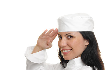 Image showing Chef Saluting on white