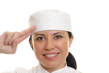 Image showing Smiling chef salute