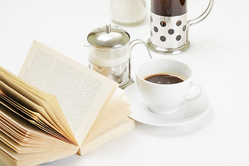 Image showing Coffee and book