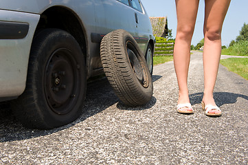 Image showing Flat tire