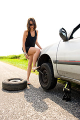 Image showing Flat tire