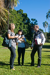 Image showing Talking students