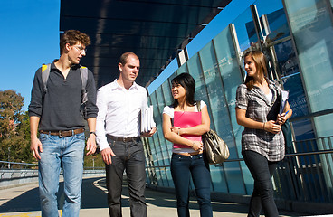 Image showing Walking to class