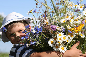 Image showing Child and Flowers