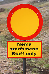 Image showing Staff only