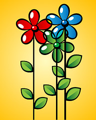 Image showing Three flowers background