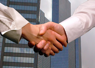 Image showing Business handshake ,woman and man