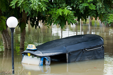 Image showing Drowned tuk-tuk taxi in Thailand