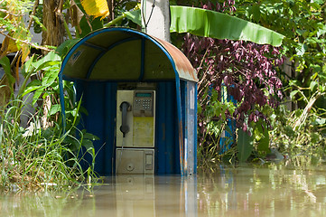 Image showing Flooded telephone booth