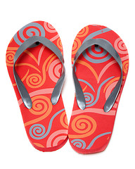 Image showing Red beach footwear