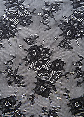 Image showing Black lace with pattern from flower