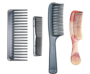 Image showing Four plastic combs