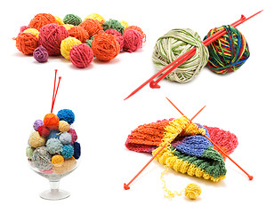 Image showing Ð¡ollage varicoloured ball for knitting