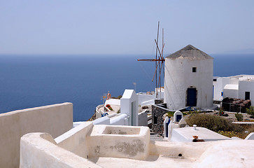 Image showing View of the Windmill and the Sea