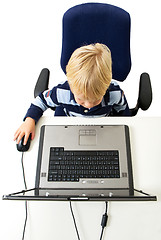 Image showing Young Boy Using Laptop