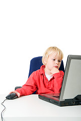 Image showing Boy behind laptop