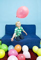 Image showing Playing with balloons