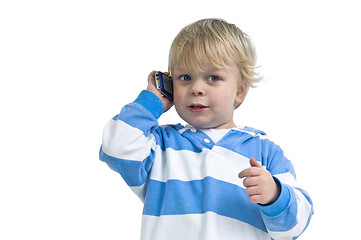 Image showing Boy calling with a cell phone