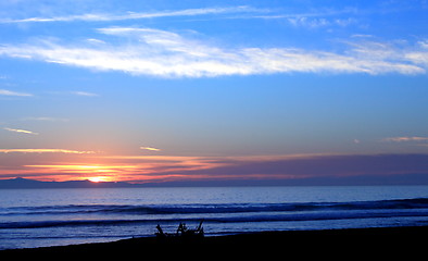 Image showing Sunset Ocean Blue