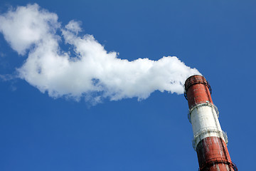 Image showing factory chimney with smoke