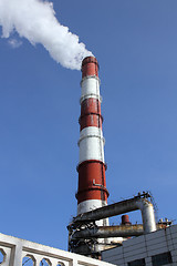 Image showing factory chimneys with smoke