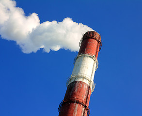 Image showing factory chimney with smoke