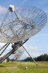 Image showing Eleven telescopes aimed at the sky