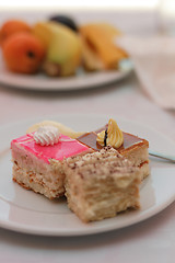 Image showing sweet deserts in the restaurant 