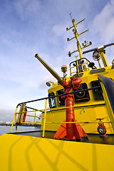 Image showing Water gun on a fire boat